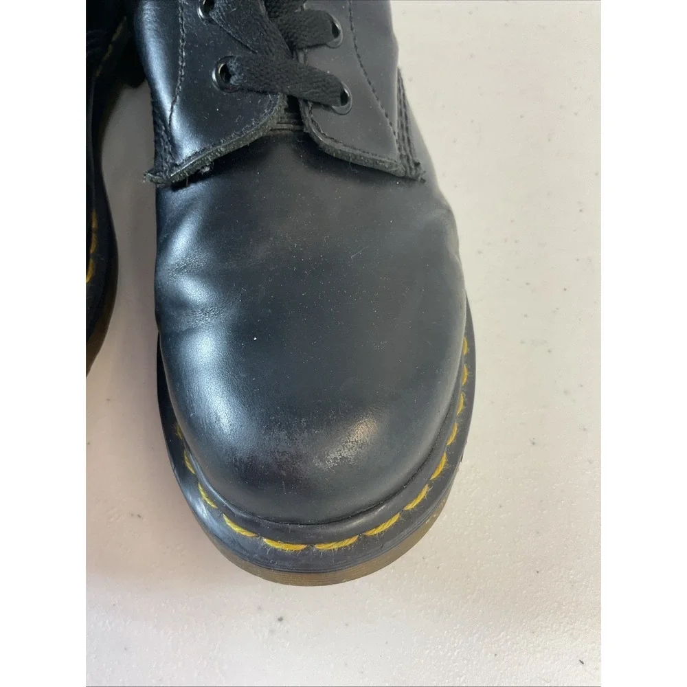 Dr. Martens 1460 Pascal Men's Size 9 Smooth‎ Leather Black Yellow Lace Up Boots